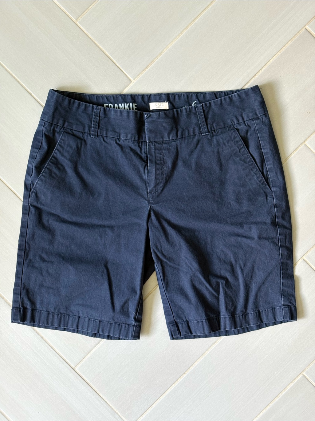 J. Crew Frankie Navy Cotton Blend Women's Bermuda Shorts